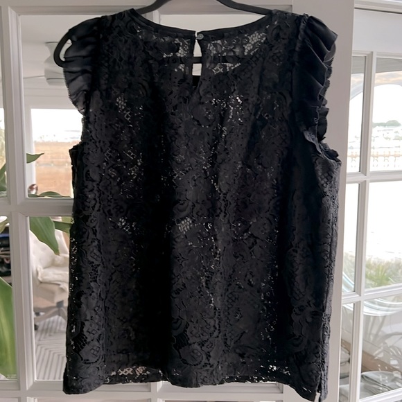 LOFT lace top with ruffle sleeves - Picture 6 of 6